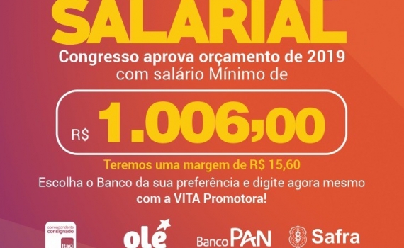 Congresso Aprova Aumento Salarial 2019 para R$ 1.006,00